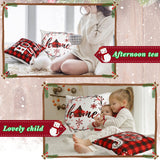 6 Pieces Christmas Pillow Covers 18 x 18 Inch Buffalo Plaid Cushion Case Christmas Pillow Case Holiday Throw Pillow Cover for Xmas Winter Sofa Couch Bedroom Decorations (Red, Black) Tatuo