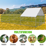 NUGRIART Large Metal Chicken Coop Walk-in Poultry Cage with Water-Resident and Anti-UV Cover Duck Rabbit Cat House Outdoor Chicken Run Pen with Spire Shaped Cage NUGRIART