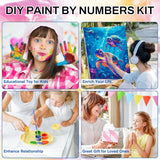 WEMEON Sea Turtle Paint by Numbers Kit for Kids with Framed- Easy Paint by Numbers Kit for Kids Age 4-12, Simple Painting Paint by Numbers for Gift Home Wall Decor(10x10Inch) WEMEON