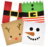 Gift Boutique 120 Christmas Character Cocktail Beverage Napkins Holiday Disposable Paper Napkin Cute Xmas Winter Snowman Reindeer Elf & Santa Belt Dessert Napkins for Home Dinner Buffet Party Supplies Gift Boutique