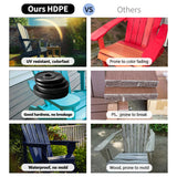 Plawdlik Folding Adirondack Chair, SGS Tested, Wooden Textured with Cup Holder, Heavy All-Weather HDPE Comfortable Set Poolside Backyard Lawn Teak Plawdlik