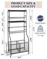 Mythinglogic Garage Sports Equipment Organizer, Ball Storage Extra Large Capacity Six Tier Sports Organizer for Garage, Basketball Rack with Hooks and Baskets for Football, Soccer Ball, Bat, Toys Mythinglogic