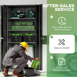 INTERGREAT 72-Inch Metal Storage Cabinet for Garage, Lockable Steel Cabinet with Doors and Adjustable Shelves, Black Locking Storage Unit for Office, Home, Gym, and School. INTERGREAT