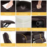 Yaheetech Recliner Chair Faux Leather Recliner Sofa Adjustable Modern Seat Club Chair Home Theater Seating Brown Yaheetech