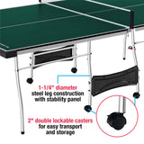 MD Sports Table Tennis Set, Regulation Ping Pong Table with Net, Paddles and Balls (8 Pieces) - Green and White MD Sports