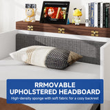 DoCred Twin Size Murphy Bed with Headboard, 2 in 1 Cabinet Bed with Desk, Foldable Hideaway Beds for Guest Bedroom, Living Room, Office DoCred