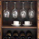 GAOMON Wine Bar Cabinet with LED Light, Home Coffee Cabinet with Wine and Glass Rack, Kitchen Buffet Sideboard Storage Shelf, Modern Liquor Cabinet for Living Room Dining Room (Brown) GAOMON