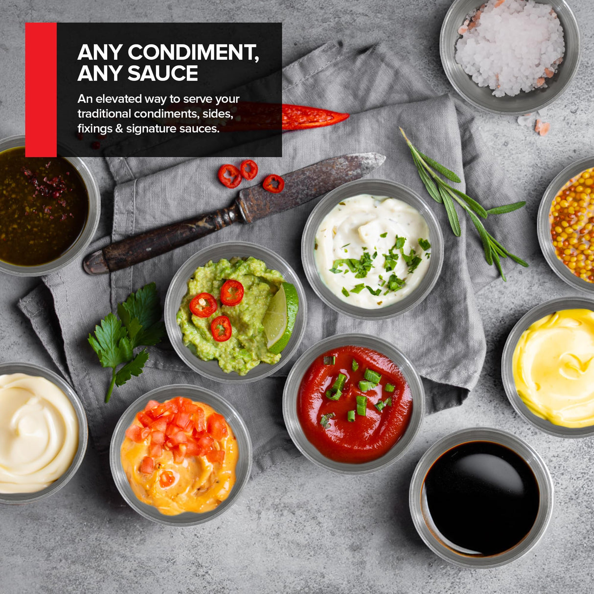 1.5 oz Stainless Steel Condiment Cups (12 Pack), Individual Portion Dipping Sauce Cups, Small Metal Ramekins for Ketchup, Marinara, BBQ Sauce, and More! Reusable Condiment Cups for Restaurants Stock Your Home