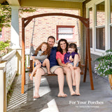 VINGLI Heavy Duty Wooden Swing Frame for Adults Kids, Strong A-Frame Porch Swing Bench Stand for Indoor & Outdoor, Curved Arc Top Design, Supports Up to 660 LBS VINGLI