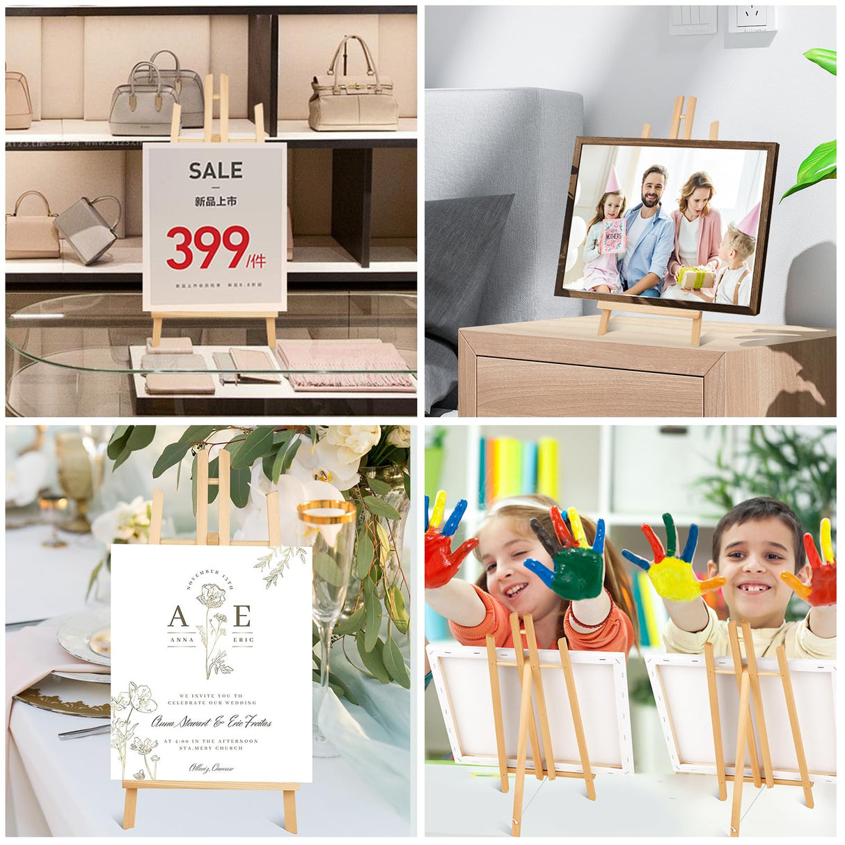 ESRICH 15pcs 17 Inch Tabletop Easels, Easel Stand for Painting,Tripod, Painting Party Easel, Kids Student Desktop Easel for Painting,Paint Easel for Canvas Painting ESRICH