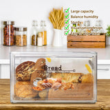 RISICULIS 2PCS Large Bread Box for Countertop, Stackable Double Layer Storage Container, Clear Boxes for Kitchen Counter, Bread Keeper for Homemade Bread, Bagel, Muffins, Rolls RISICULIS