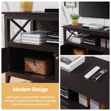 Yaheetech Wooden TV Stand for TVs Up to 50 inch, Media Entertainment Center Table, TV Cabinet Table with Storage Open Shelf & 2 Doors for Living Room, Espresso Yaheetech