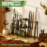 DGWJSU Gun Rack, Rifle Rack with Gun Storage Solutions, Indoor Standing Floor Shotgun Rack, Shooting Clubs, Hunting Range, Holds Up to 10 Long Guns and Gun Accessories Organizer DGWJSU