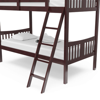 Storkcraft Caribou Bunk Bed Twin Over Twin Bunk Bed (Espresso) - GREENGUARD Gold Certified, Twin Bunk Beds for Kids, Converts to 2 Individual Twin Beds, Bunk Beds for Kids