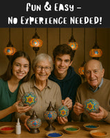 DEMMEX DIY Turkish Mosaic Lamp Making Kit – No Grout Needed – Fun, Easy, No Experience Required – Complete Mosaic Art & Craft Project Kit for Adults & Teens – Make Your Own Table Lamp (Brown&Amber) DEMMEX