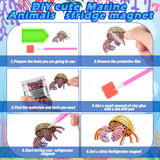 Xuhal 30 Pcs Ocean Animal Diamond Painting Magnets Sea Animal Diamond Art Magnets Kits for Adults 5d Rhinestone Dolphin Turtle Beach Refrigerator Magnetic Sticker for Fridge Beginner DIY Craft Gifts Xuhal