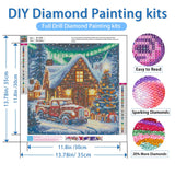 NWQZBYHT Christmas Diamond Art Kits for Adults,House,Truck 5D Diamond Painting Kits for Beginner,DIY Round Full Drill Diamond Dots Gem Art for Adults, Paint by Diamonds Craft Home Decor 13.78x13.78 In NWQZBYHT