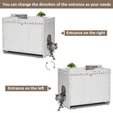Cat Litter Box Enclosure with Soft Litter Mat; Hidden Cat Washroom Furniture with Door; Handwoven Rattan Cat House with Large Space; Pet Crate for Living Room, Bedroom, Balcony (White) Honiakaka