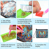 Silkfly 6 Pcs Diamond Painting Purses Clutch DIY Diamond Handbag PU Leather Painting Bags 5d Handmade Wristlet Wallet with Strap and Zipper for Women Gift(Butterfly Style) Silkfly