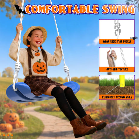 KDYMOD Swing Set for Backyard with Stand, Swing Heavy Duty 440lbs Metal Outdoor Swing Stand, Contain 1 Saucer 32" & 1 Belt seat 26.2" for Playground - Backyard Playset KDYMOD