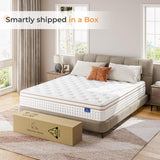 Vesgantti Queen Mattress, 14 Inch Memory Foam Hybrid Mattress in a Box with Individual Pocket Spring, Queen Size Mattress for Pressure Relief, Motion Isolation, Medium Firm Support Vesgantti