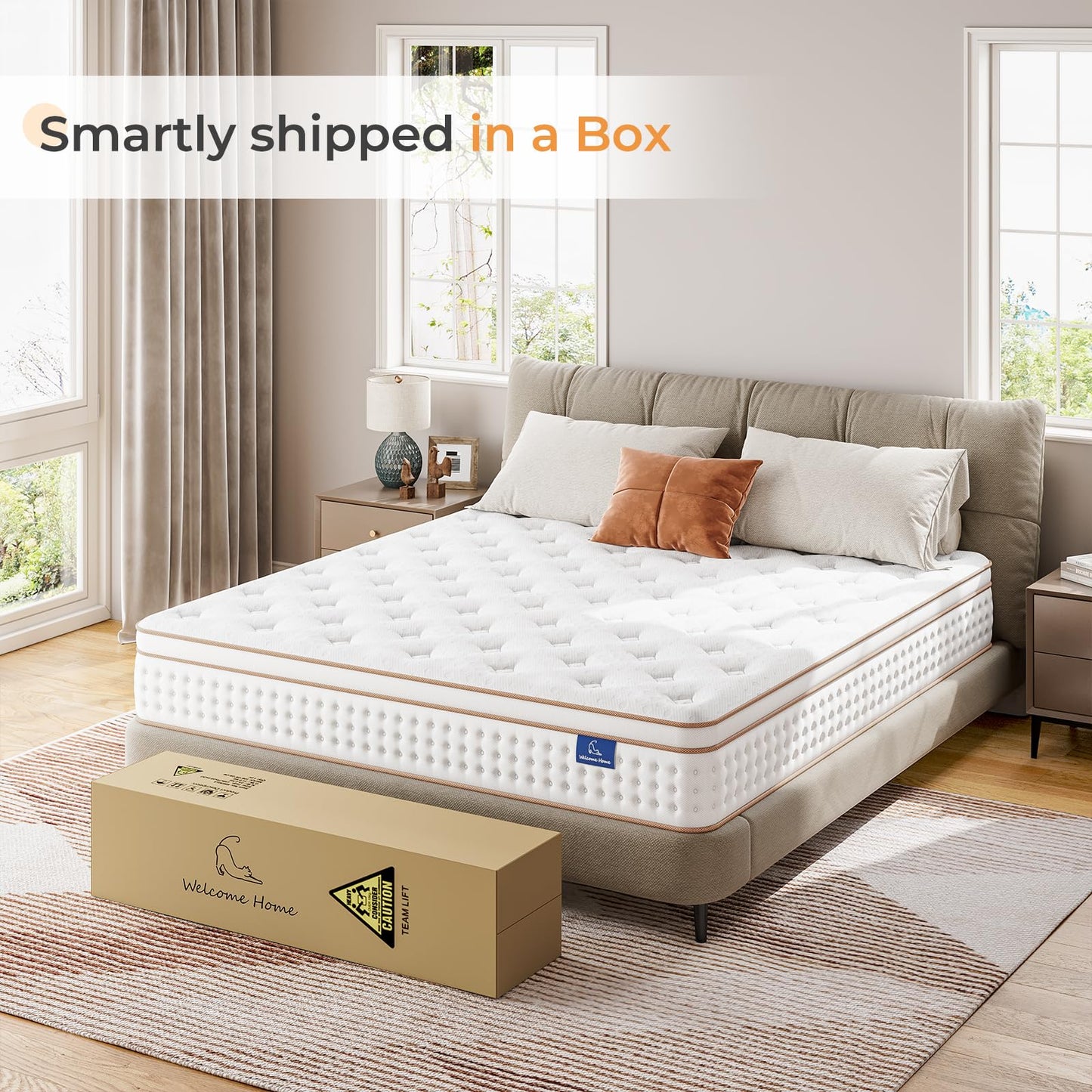 Vesgantti Twin Mattress, 10 Inch Memory Foam Hybrid Mattress in a Box with Individual Pocket Spring, Twin Size Mattress for Pressure Relief, Motion Isolation, Medium Firm Support