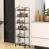 JOIN IRON 6-Tier Slim Rolling Cart,Narrow Shelving,Kitchens, Bathroom, Garages, Laundry Rooms, Offices,10" D x 22.8" W x 61" H JOIN IRON