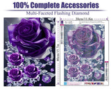 STGLCR Rose Diamond Painting Kits for Adults Purple Rose DIY 5D Diamond Art Kits Full Drill Diamond Dots Flowers Paintings with Diamonds Gem Art and Crafts Home Decor 12x16inch STGLCR