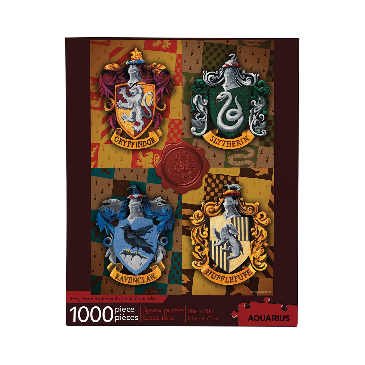 AQUARIUS Harry Potter Puzzle House Crests (1000 Piece Jigsaw Puzzle) - Officially Licensed Harry Potter Merchandise & Collectibles - Glare Free - Precision Fit - 20x28in AQUARIUS
