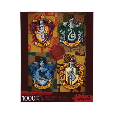 AQUARIUS Harry Potter Puzzle House Crests (1000 Piece Jigsaw Puzzle) - Officially Licensed Harry Potter Merchandise & Collectibles - Glare Free - Precision Fit - 20x28in AQUARIUS