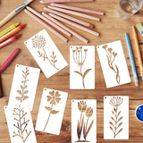 OPUHOHR 60PCS Flower Leaf Stencils for Crafts, Small Painting Stencils, Floral Templates for Wall Card Rockwood Signs Coasters Canvas Home Decor OPUHOHR