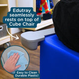 Children's Factory Edutray Kids Desk, Converts Cube Chair to Desk, Space-Saving Toddler Desk Converter, Homeschool & Classroom Study Desk, Gray Children's Factory