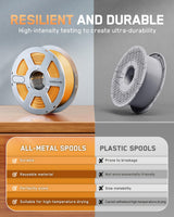 MarsWork 3D Printer Filament Reusable Aluminum Spool, Compatible with 1kg, 1.75mm PLA/TPU/ABS/PETG Filament, Compatible with Bambu Lab Filament Refill – Sustainable Printing Solution(Without filament) MarsWork