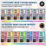 HNEBC RGB Vanity Desk with Mirror and Lights, LED Vanity Makeup Desk with USB/Wireless Charger Station, Vanities Dressing Table Sets with 6 Drawers/Cabins/Stool/Shelves for Bedroom&Cloakroom(White) HNEBC