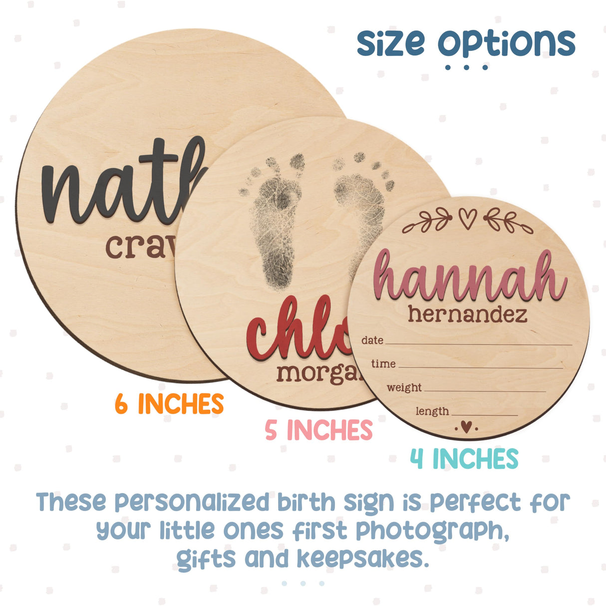 3D Personalized Wooden Baby Name Announcement Sign, 3 Optional Sizes, 39 Font Colors, Birth Announcement Sign, Newborn Name Sign, Baby Shower Nursery Gift Customization Mill