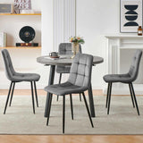 somedream Modern 4-Person Round Dining Table Set, Space-Saving for Kitchen, Living Room, Apartment, includes Dining Table & 4 Grey Chairs,Small Dining Room Set for 4 somedream