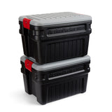 Rubbermaid ActionPacker️ 24 Gal Lockable Storage Box Pack of 2, Outdoor, Industrial, Rugged, Grey and Black Rubbermaid