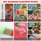 DOMROM Christmas Diamond Painting Kits, Dog and Cat 5D Diamond Art Kits,Gem Art Painting with Diamonds Dots, Arts and Crafts for Beginners Adult Wall Decor 12 x 16inch DOMROM
