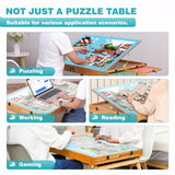 BittPicc 1500 Piece Puzzle Table with Drawers 25"x34" Wooden Jigsaw Puzzle Table with Legs and Protective Cover Adjustable Portable Puzzle Tables for Adult Folding Puzzle Board Table BittPicc