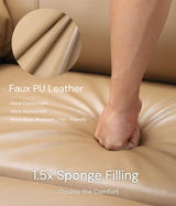 GarveeHome Oversized Extra Wide Recliner Chair - Faux PU Leather Large Manual Recliner for Adults, Exceptional Comfort Lazy Chair with 1.5X Sponge Filling and Easy Recline Mechanism for Relaxation GarveeHome