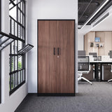 Letaya Metal Storage Cabinets,72'' Employee Lockers Steel Wardrobe with Lock Door for Office,Home,School,Gym,Fire Department,Hotel(Wood Grain Color) Letaya