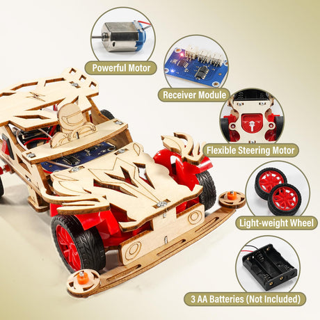 STEM Kits for Kids Ages 8-10, Remote Control Car Model Building Kit for Boys 8-12, Wooden 3D Puzzles 8-13, Wood Science Crafts Projects, STEM Toys Gifts for 8 9 10 11 12 13 14 Year Old Teen Boys Girls Yutin