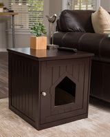 BirdRock Home Decorative Cat House & Side Table | Cat Home Covered Nightstand | Indoor Pet Crate | Litter Box Enclosure | Hooded Hidden Pet Box | Cats Furniture Cabinet | Kitty Washroom BIRDROCK HOME