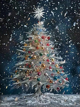 Paint by Numbers Kit for Adults Beginner,Christmas Tree Easy Paint by Number Kits on Canvas Without Framed,DIY Acrylic Oil Painting Adults Paint by Numbers Kits Winter for Home Wall Decor 12x16 Inch. JYXSJYYD