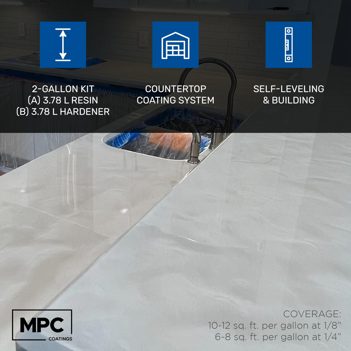 MPC-191 Epoxy Resin Kit, Countertop Epoxy Kit for Versatile Use,Clear Master Protective Coatings