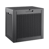 KAMABOKO 31 Gallon Outdoor Storage Box, Resin Deck Boxes Indoor and outdoor, Waterproof Storage Box Lockable Lid for Garden Tools, Package Delivery, Pool Supplies, Patio Cushions, Black KAMABOKO
