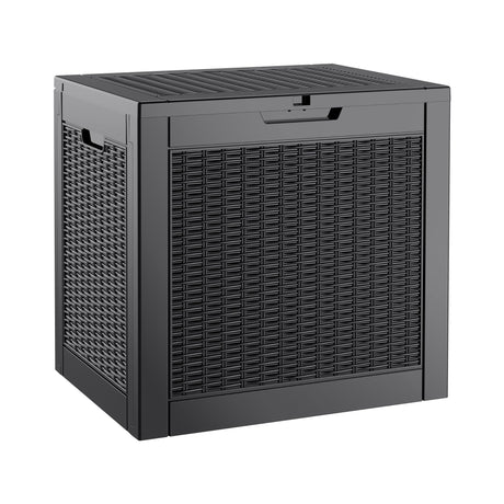 KAMABOKO 31 Gallon Outdoor Storage Box, Resin Deck Boxes Indoor and outdoor, Waterproof Storage Box Lockable Lid for Garden Tools, Package Delivery, Pool Supplies, Patio Cushions, Black KAMABOKO