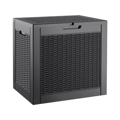 KAMABOKO 31 Gallon Outdoor Storage Box, Resin Deck Boxes Indoor and outdoor, Waterproof Storage Box Lockable Lid for Garden Tools, Package Delivery, Pool Supplies, Patio Cushions, Black