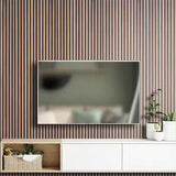 Acoustic 3D Panels for Interior Wall and Ceiling Decor, Soundproof Wood Accent Slat Fluted Noise Absorbing Panels Decorative for Bathroom, Bedroom,Genuine Walnut Wood Veneer, 94.5" X 23.6" Each Box Kieacia