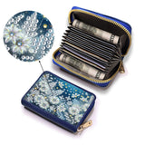 ARTopet 2Pcs Credit Card Holder Diamond Art Painting PU Wallet ID Card Case Zipper Anti-demagnetization Business Accordion Wallet Crafts Gift for Women Men Travel-02 ARTopet
